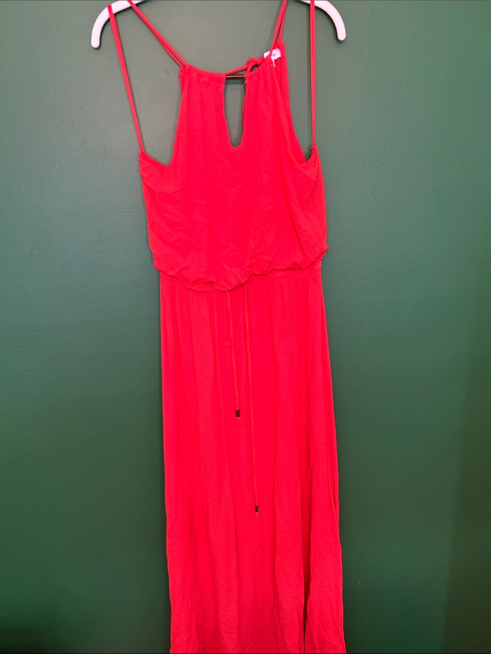 Bright Coral Sleeveless Maxi Dress